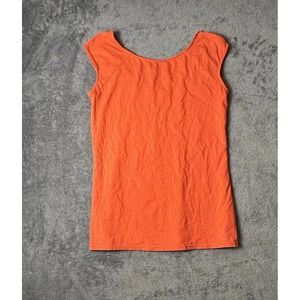 EXPRESS Sleeveless Blouse‎ Top Orange Scoop Back Stretch Fitted Size Medium M